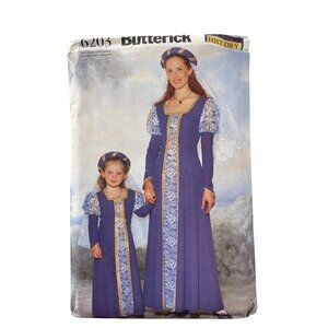 Butterick 6203 Girls & Misses Pattern All Sizes Shakespeare Renaissance UNCUT